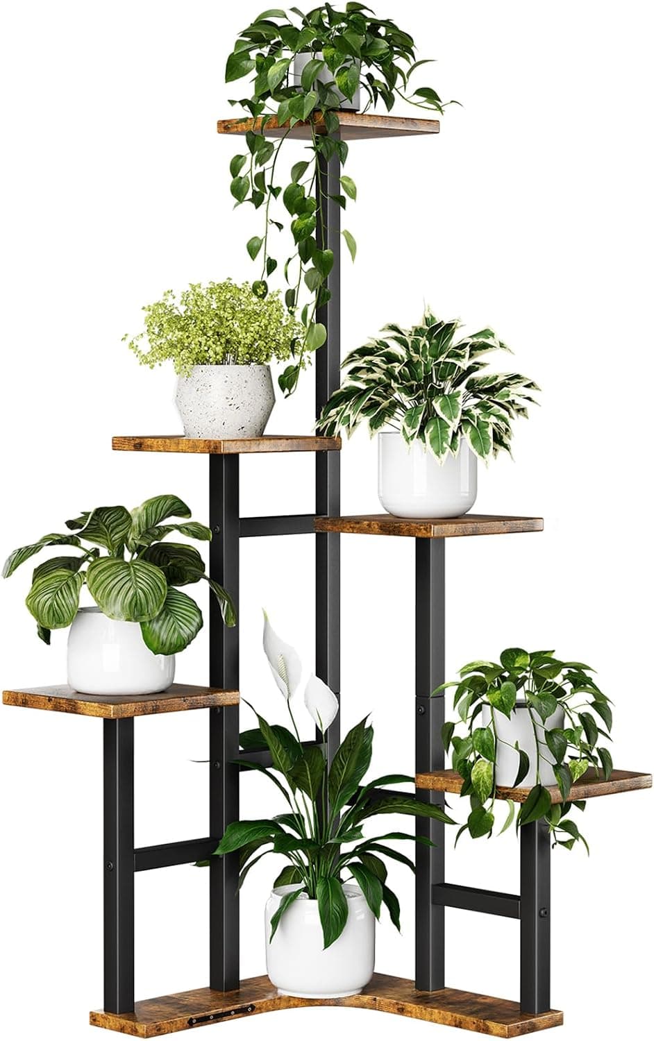 Yzosvki Corner Plant Stand Indoor, 6 Tiered Corner Plant Shelf Flower Stand