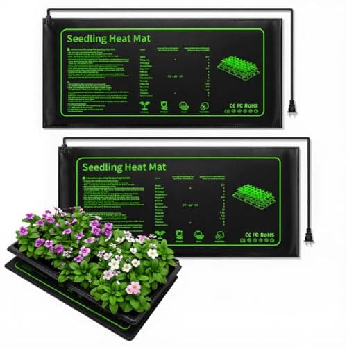 2 Pack Seedling Heat Mat for Seed Starting Plants Germination, 10"x20.5" | Improve germination rate, Stable uniform heat, Ideal germination temperature 75- 95°F(24-35°C),Waterproof, Fit 1020 Tray