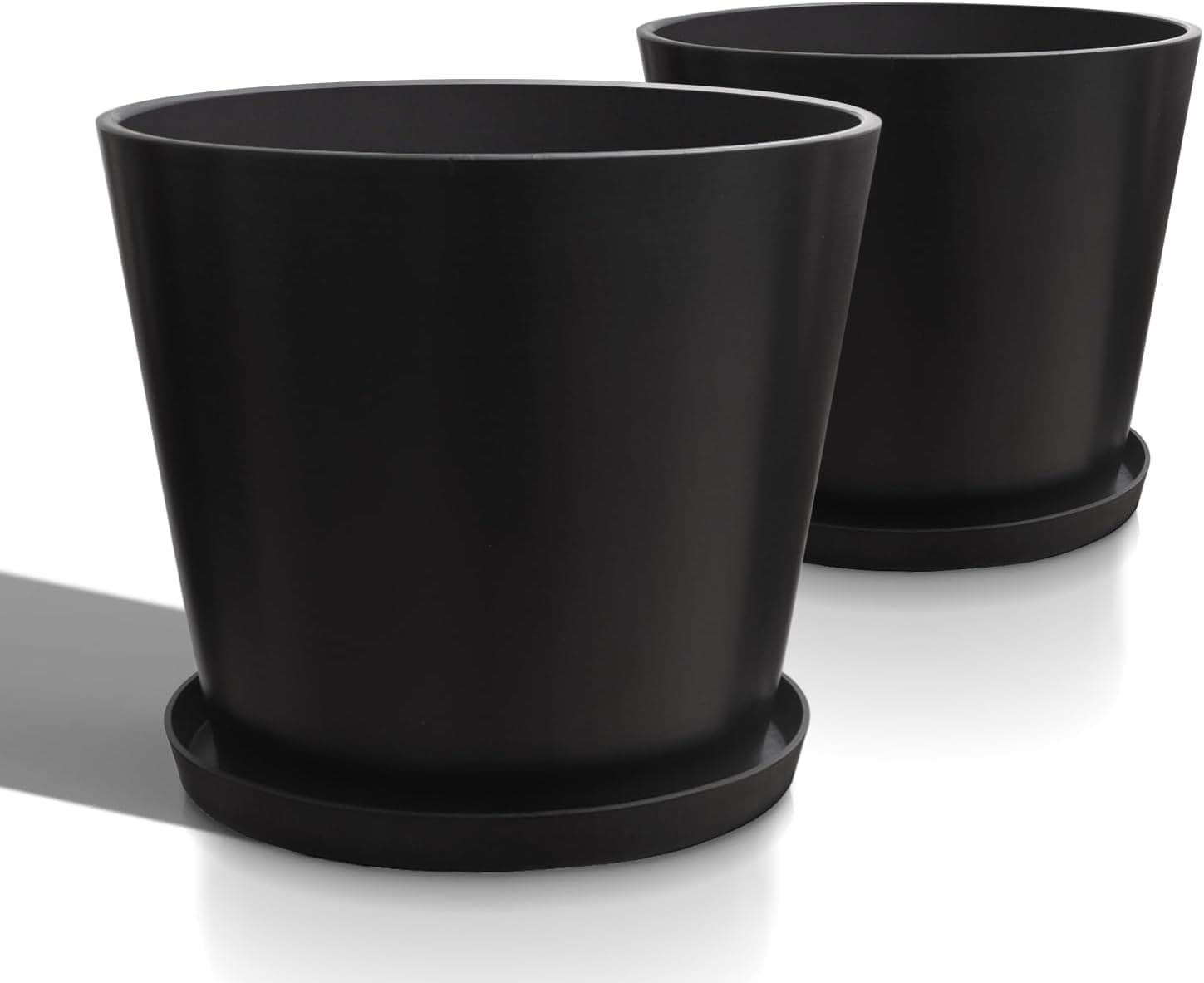 Heyzier Wide Planters Extra Large Round Resin Set of 2 16"