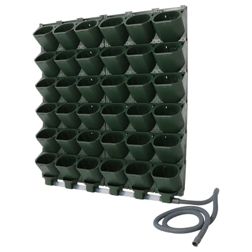 Self Watering Planters with Timer and Rain Sensor, 36-Pocket Wall Mounted Vertical Garden System - Automatic Drip Irrigation Kit for Indoor Outdoor Balcony, Grow Herbs Vegetables Flowers
