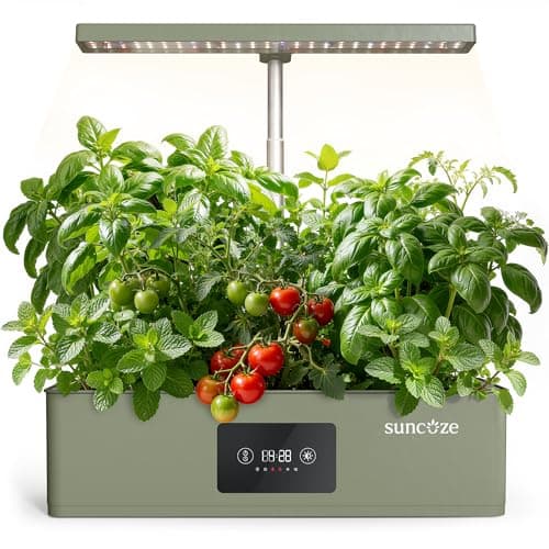 SUNCOZE Hydroponics Growing System Kit with Dimmable LED Light, Green
