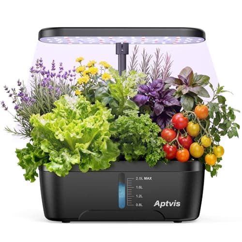 Aptvis Hydroponics Growing System, 6 Pods Smart Indoor Herb Garden - Black