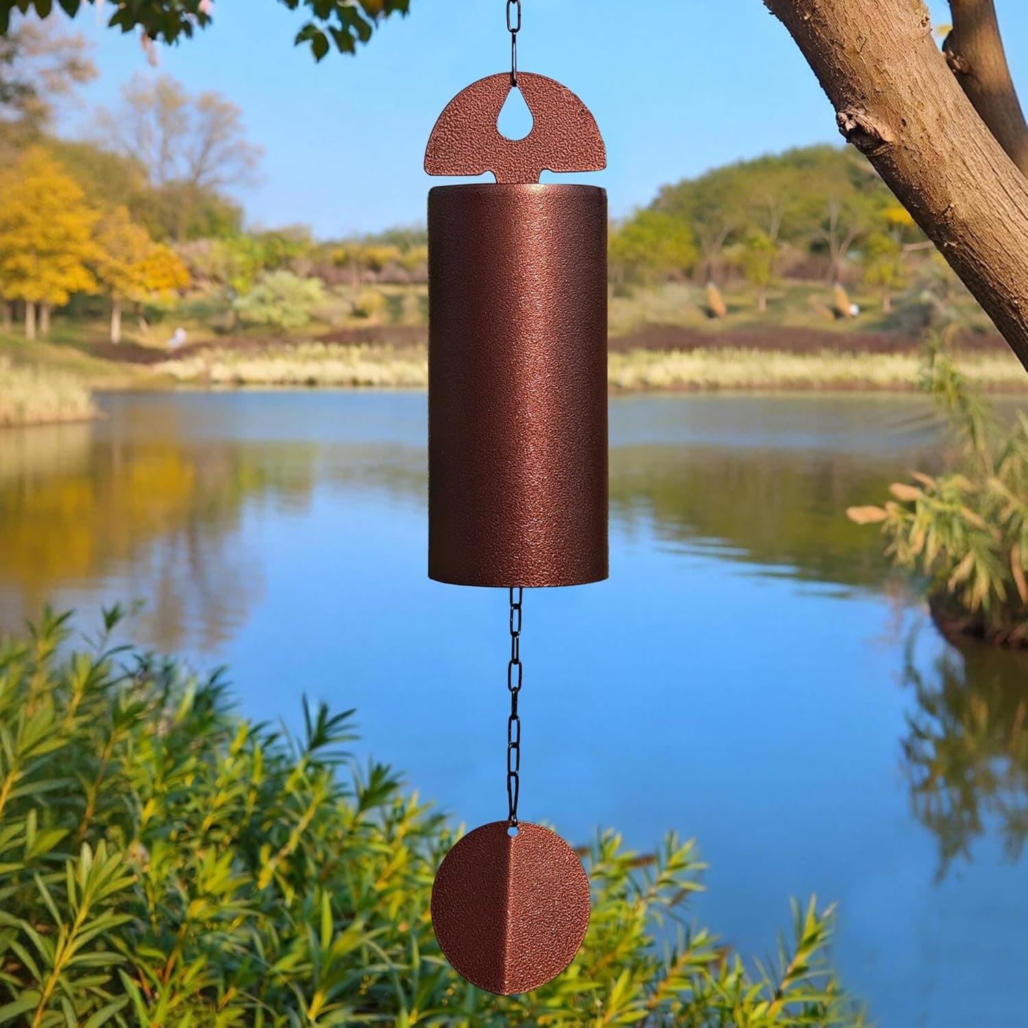 27in Wind Chimes Deep Tone, Heroic Windbell Serenity Bell, Bronze