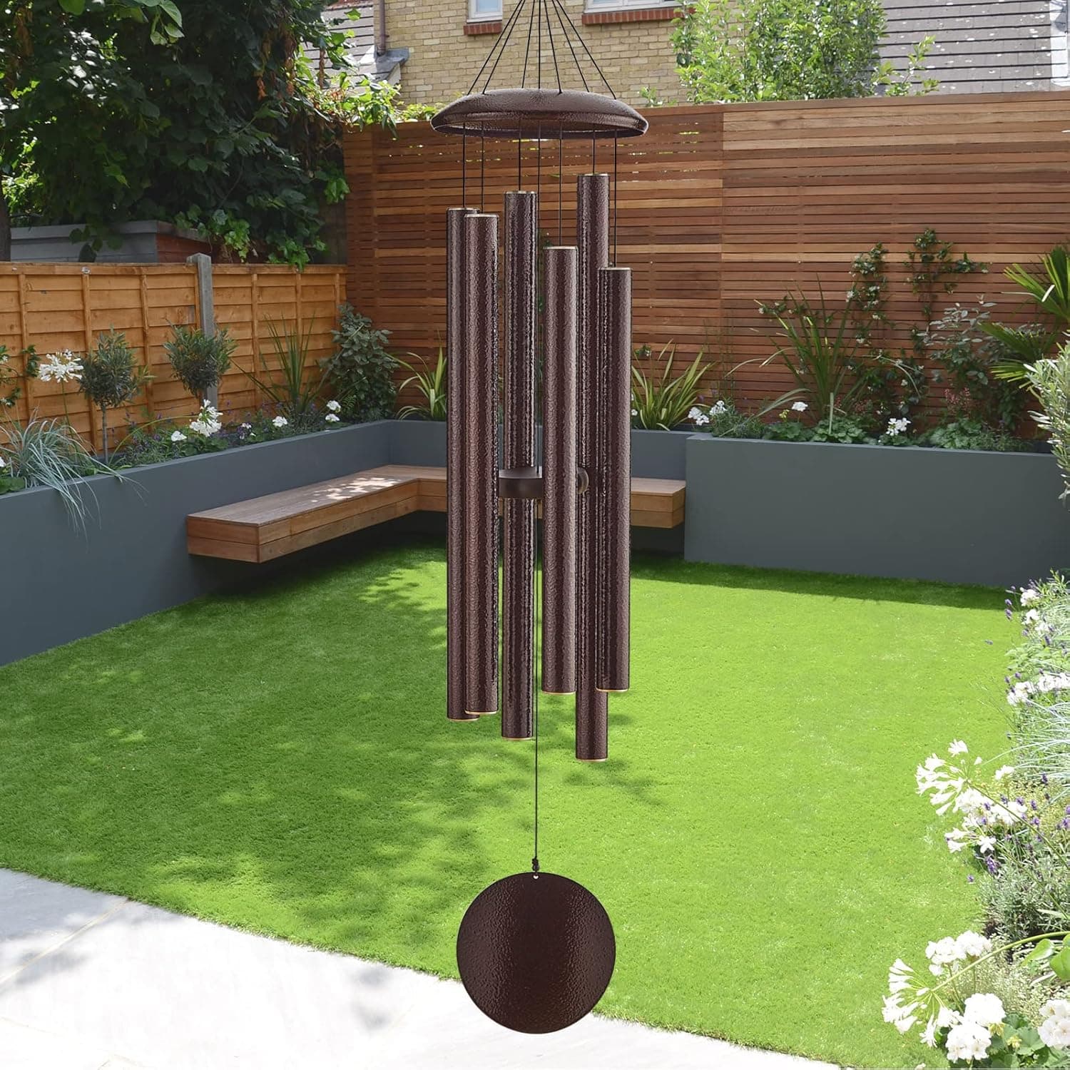 48in Extra Large Wind Chimes Deep Tone, 6 Heavy Tuned Aluminum Tubes, Memorial